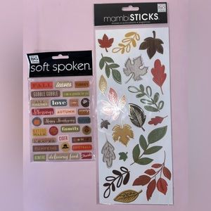 The Happy Planner Sticker Sheet Happy Harvest & Leaves 2 Pack 47 Stickers NEW